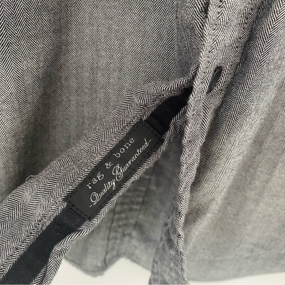 Rag and Bone - Men's Fit 2 Tomlin Shirt - Black and White Herringbone - size M - Picture 8 of 16